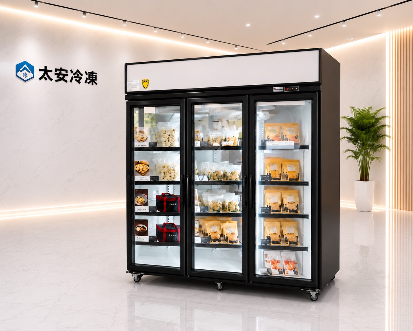 TA-204 黑色三門玻璃展示櫃