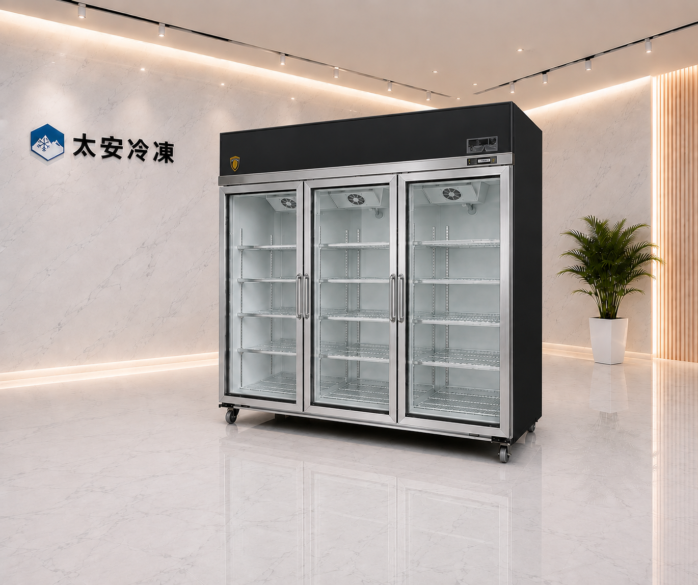 TA-204 黑色外側銀色門框玻璃展示櫃